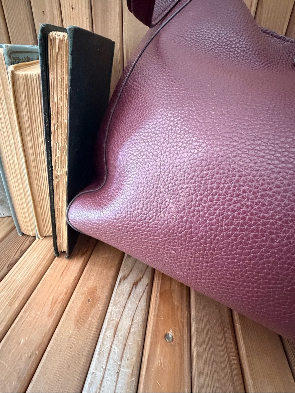 Kate Spade Pebbled Leather Shoulder Tote in Burgundy Wine - Picture 7 of 12